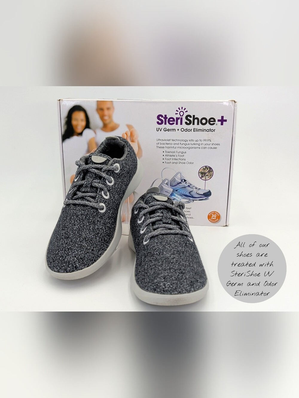 allbirds Sz 8 Women's Heather Gray Merino Wool Lace-Up Cushioned Insole Sneakers - Picture 16 of 17